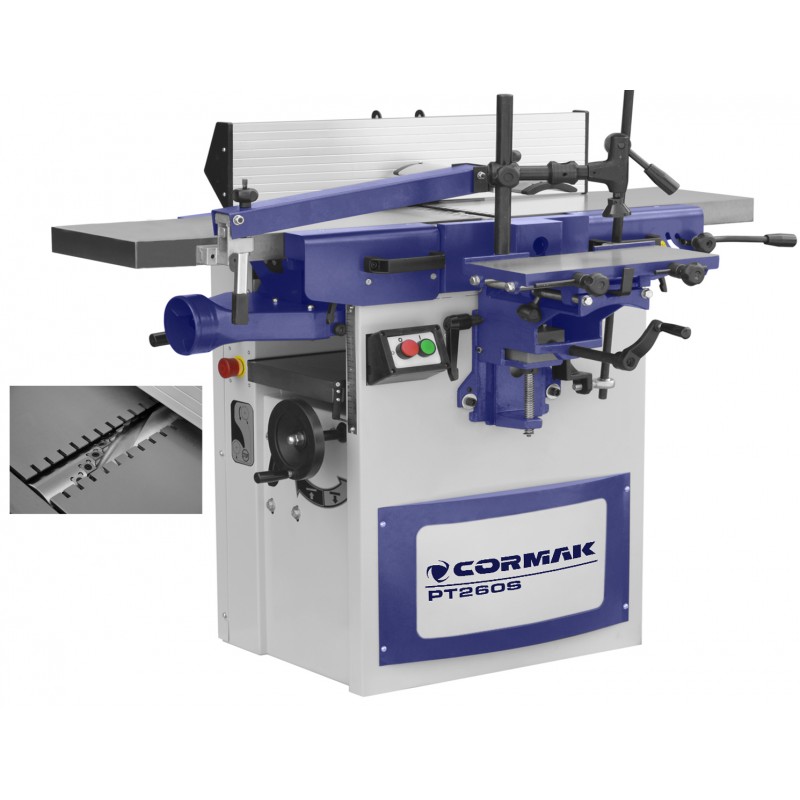 Dégauchisseuse Raboteuse arbre hélicoïdal Cormak PT260S