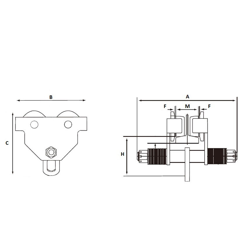 Chariot porte palan 2 Tonnes - 2000kg Torso - Image 2