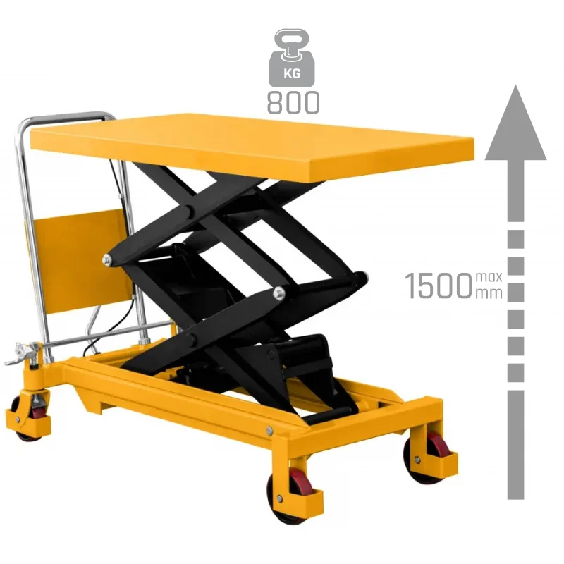 Table élévatrice double ciseaux mobile 800kg 1500mm - Image 4