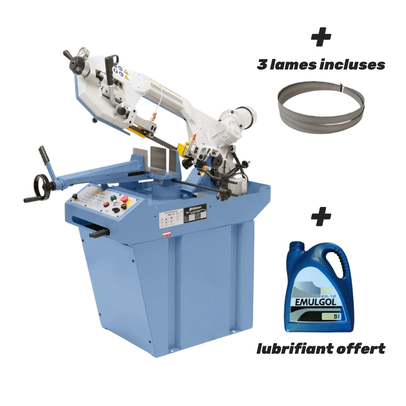 Pack Scie à ruban à métaux Bernardo HBS 275 Vario Pro 230v + 3 Lames & Lubrifiant