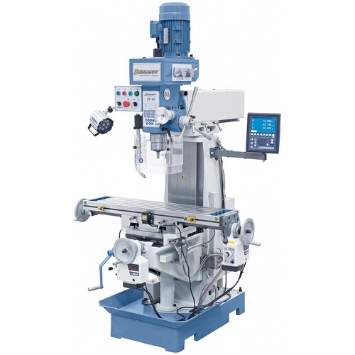 Perceuse fraiseuse Bernardo KF 60 - 1000 + Indicateur digital 3 axes ES-12 V + Avance de la table sur l‘axe x