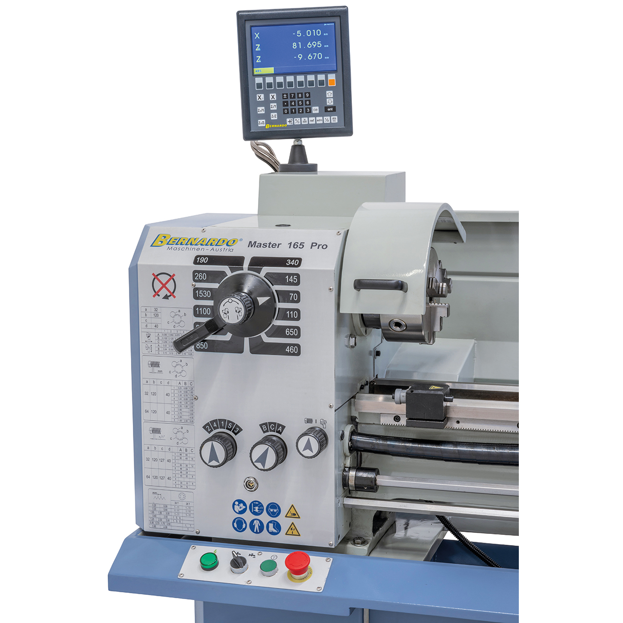 Tour à fileter et à charioter Bernardo Master 165 Pro avec indicateur digital 3 axes ES-12 V - Image 2