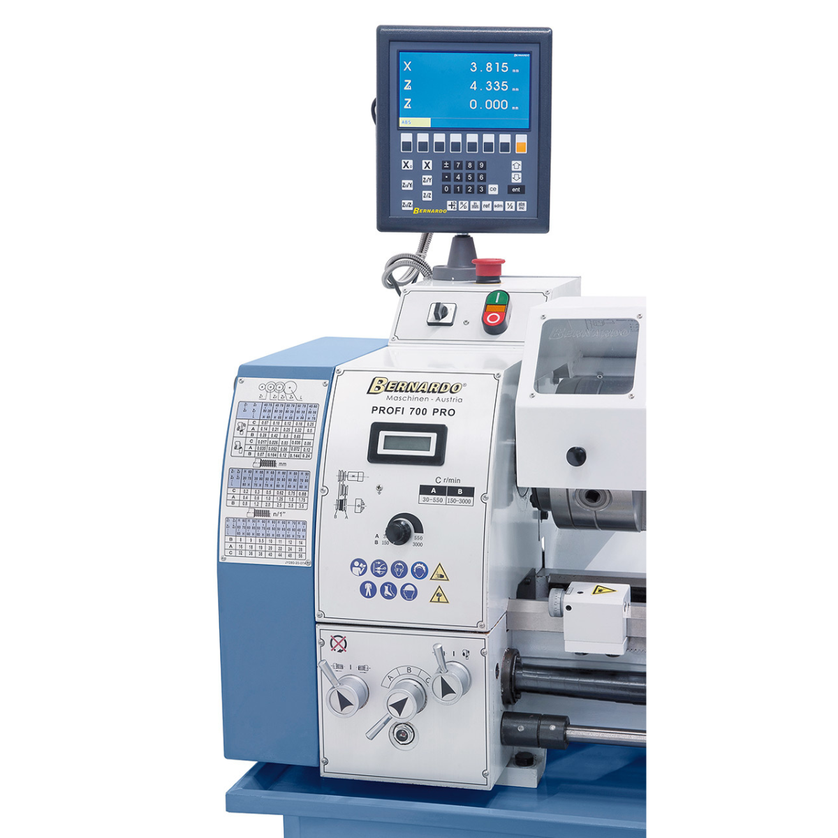 Tour à métaux Bernardo Vario Profi 700 PRO / 400 V avec affichage numérique 2 axes ES-12 V - Image 4