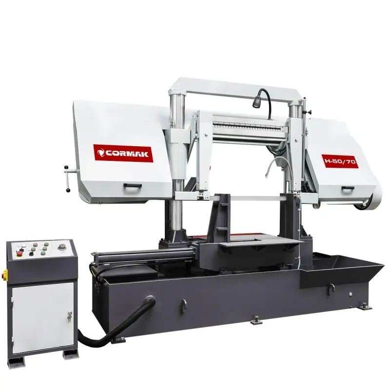 Scie à ruban industrielle semi-automatique à deux colonnes CORMAK H-50/70