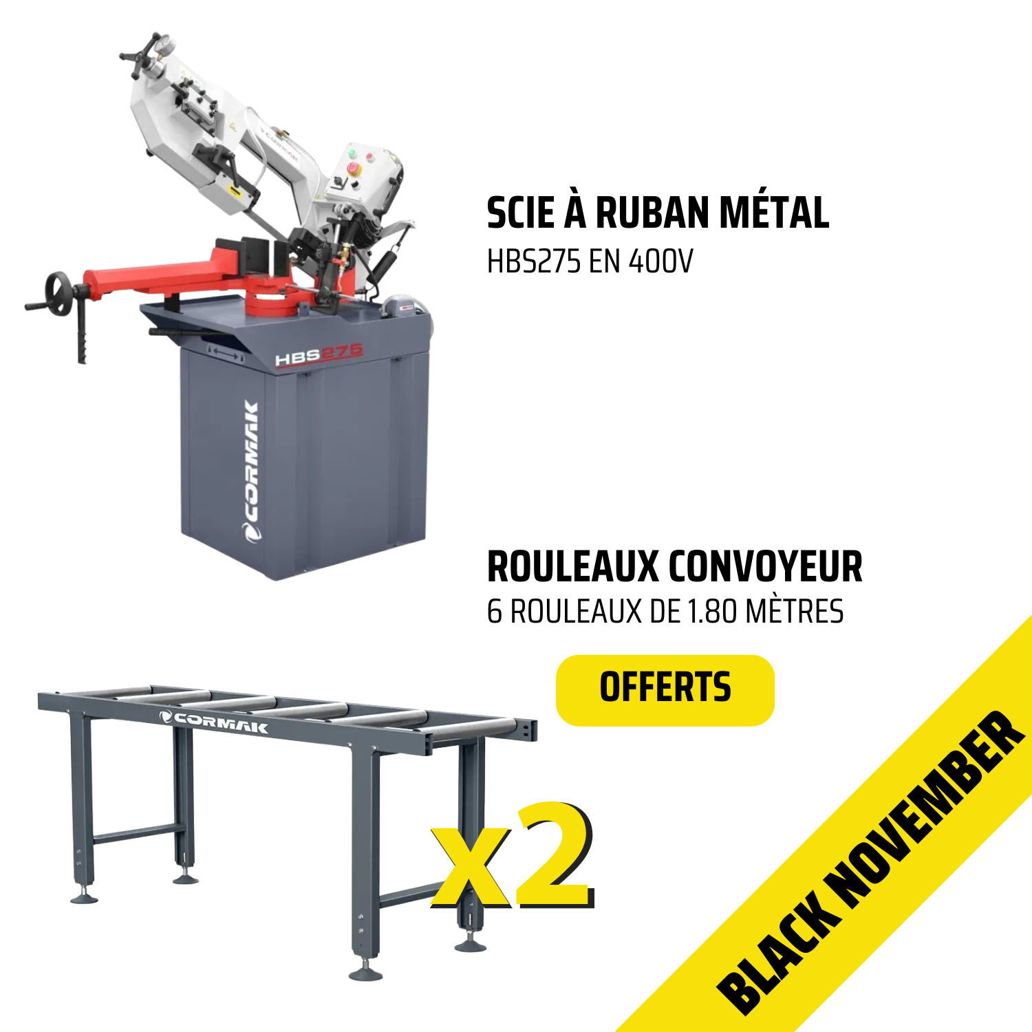 Scie à ruban métaux CORMAK HBS275 400v - Black November